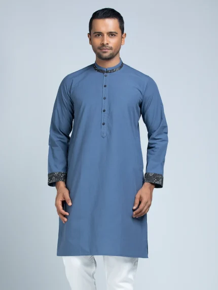 Navy Blue Cotton Panjabi